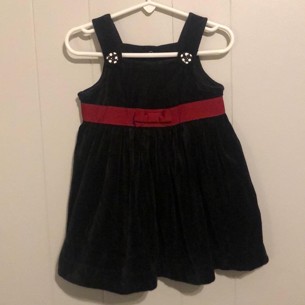Gymboree Holiday Panda black velour jumper dress